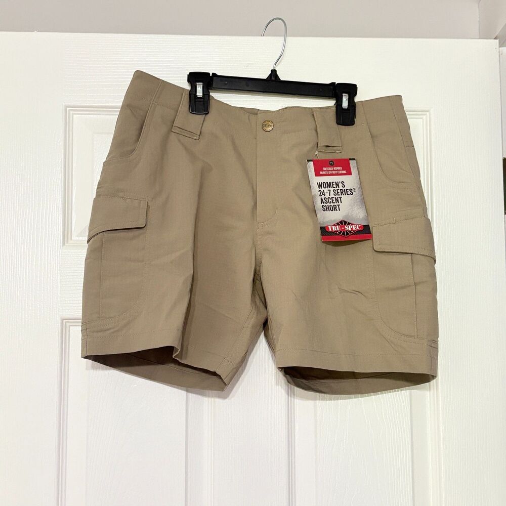 Tru-Spec Ascent Shorts Womens 10 Khaki 24-7 Series Cargo Utility Pockets New